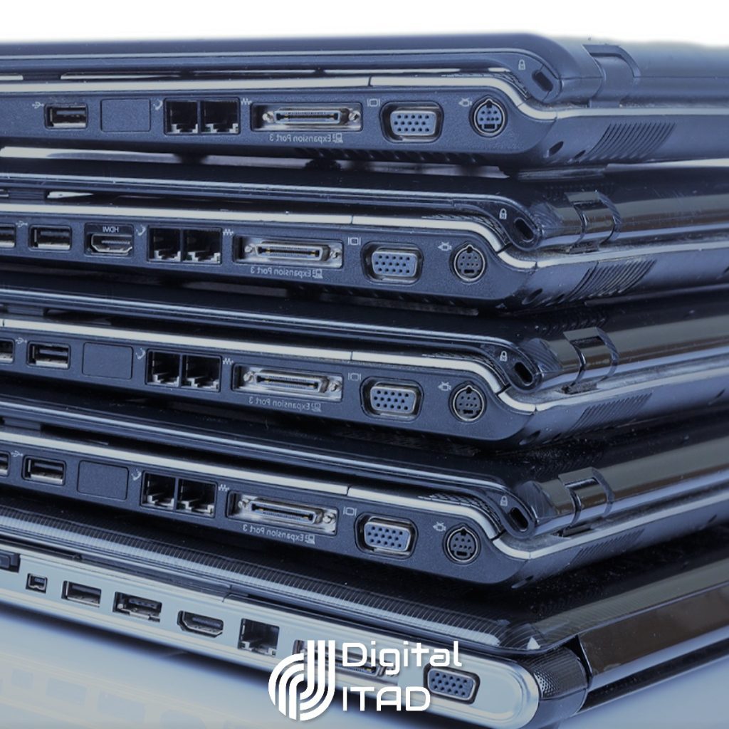Stack of laptops